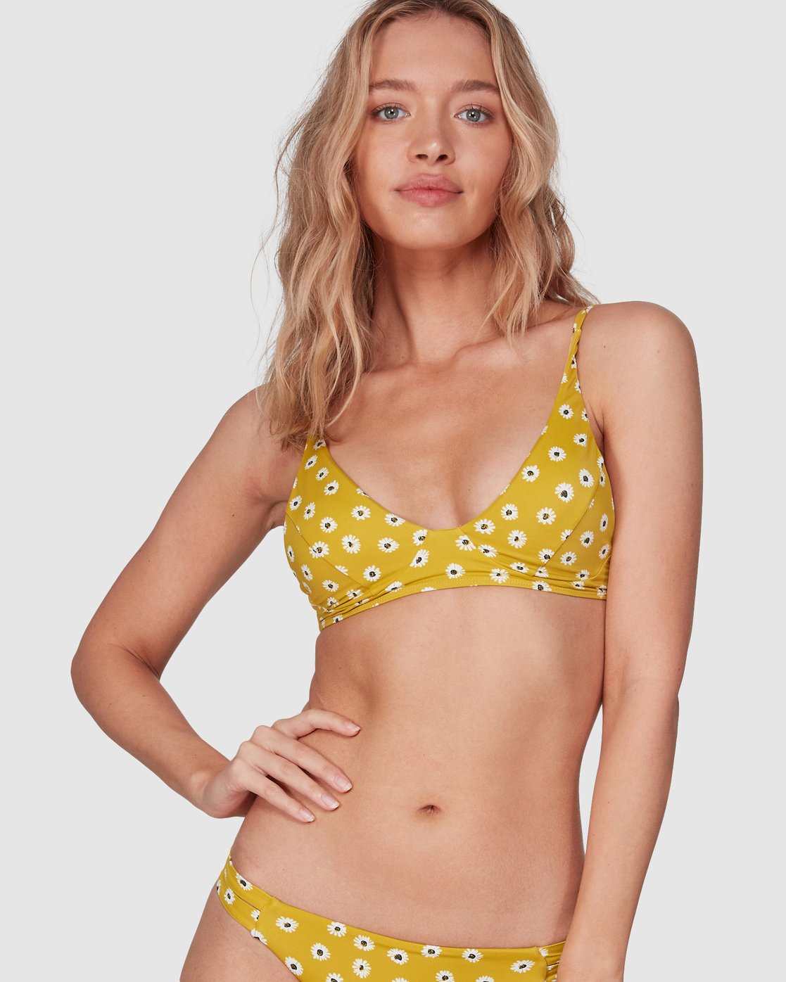 yellow bralette bikini top