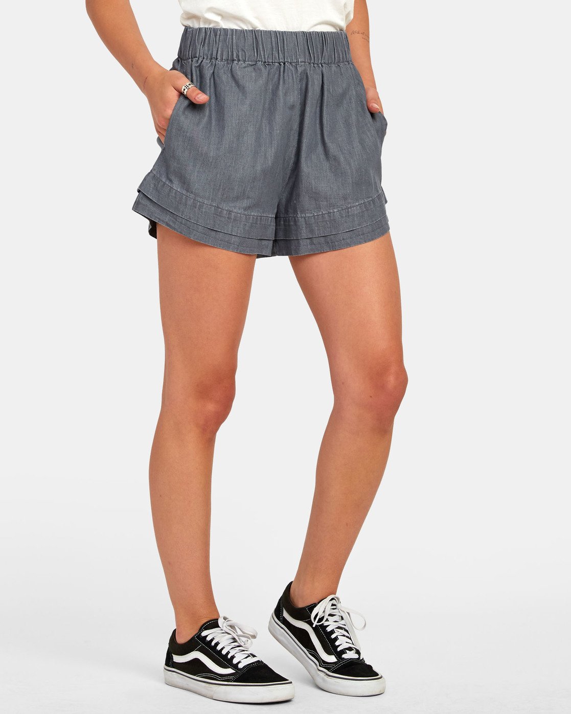 chambray shorts womens