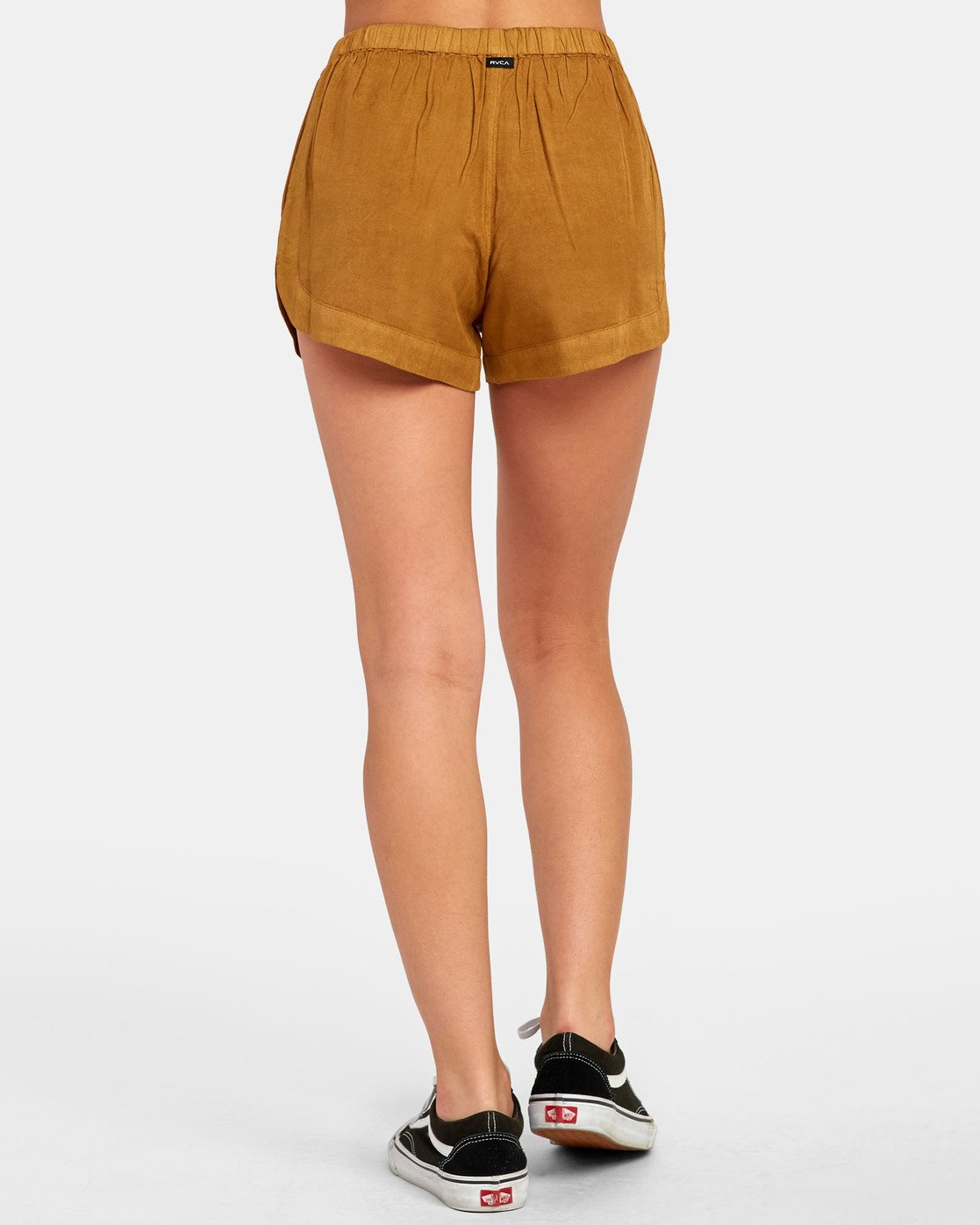 women's elastic waist khaki shorts