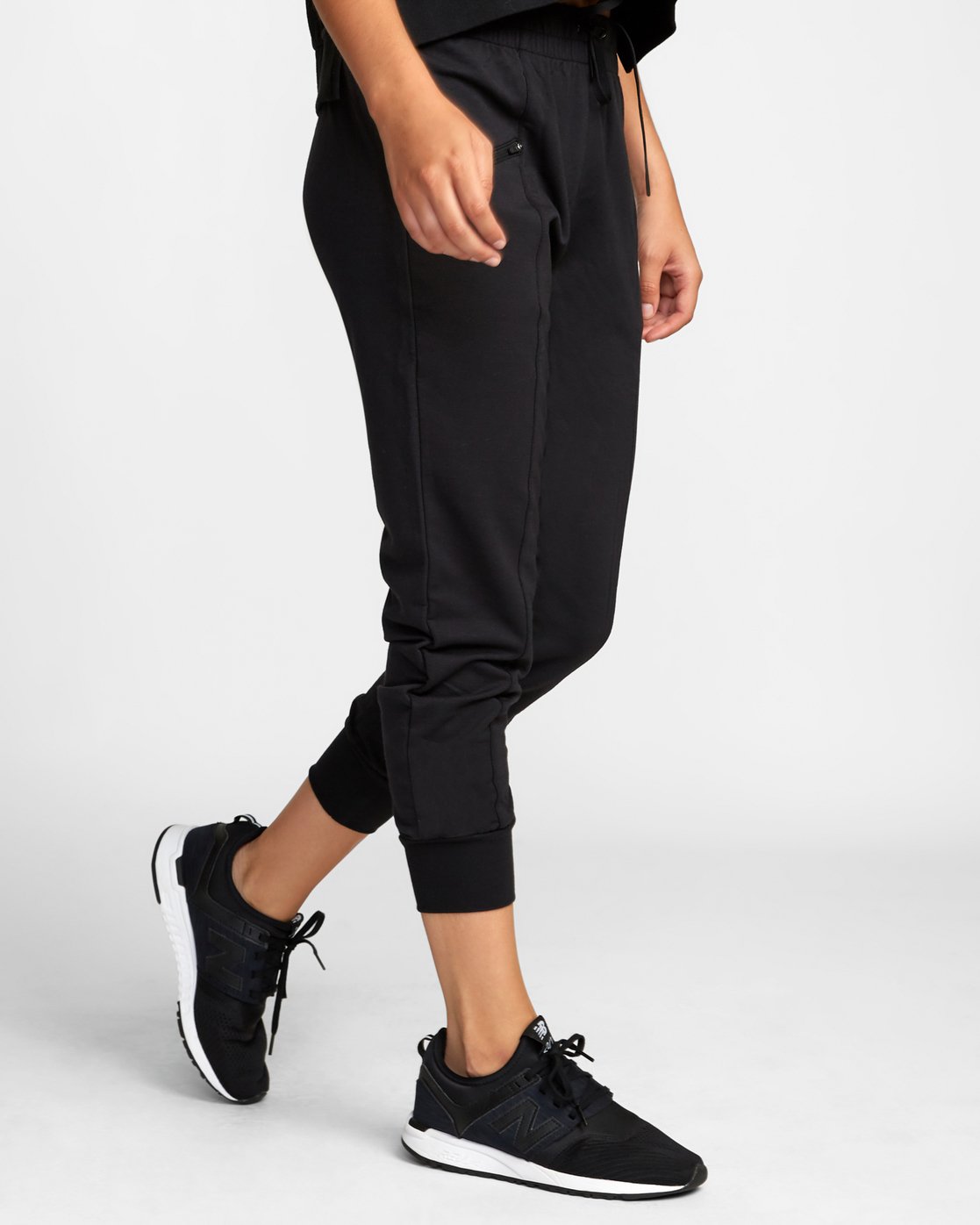 womens black dress joggers