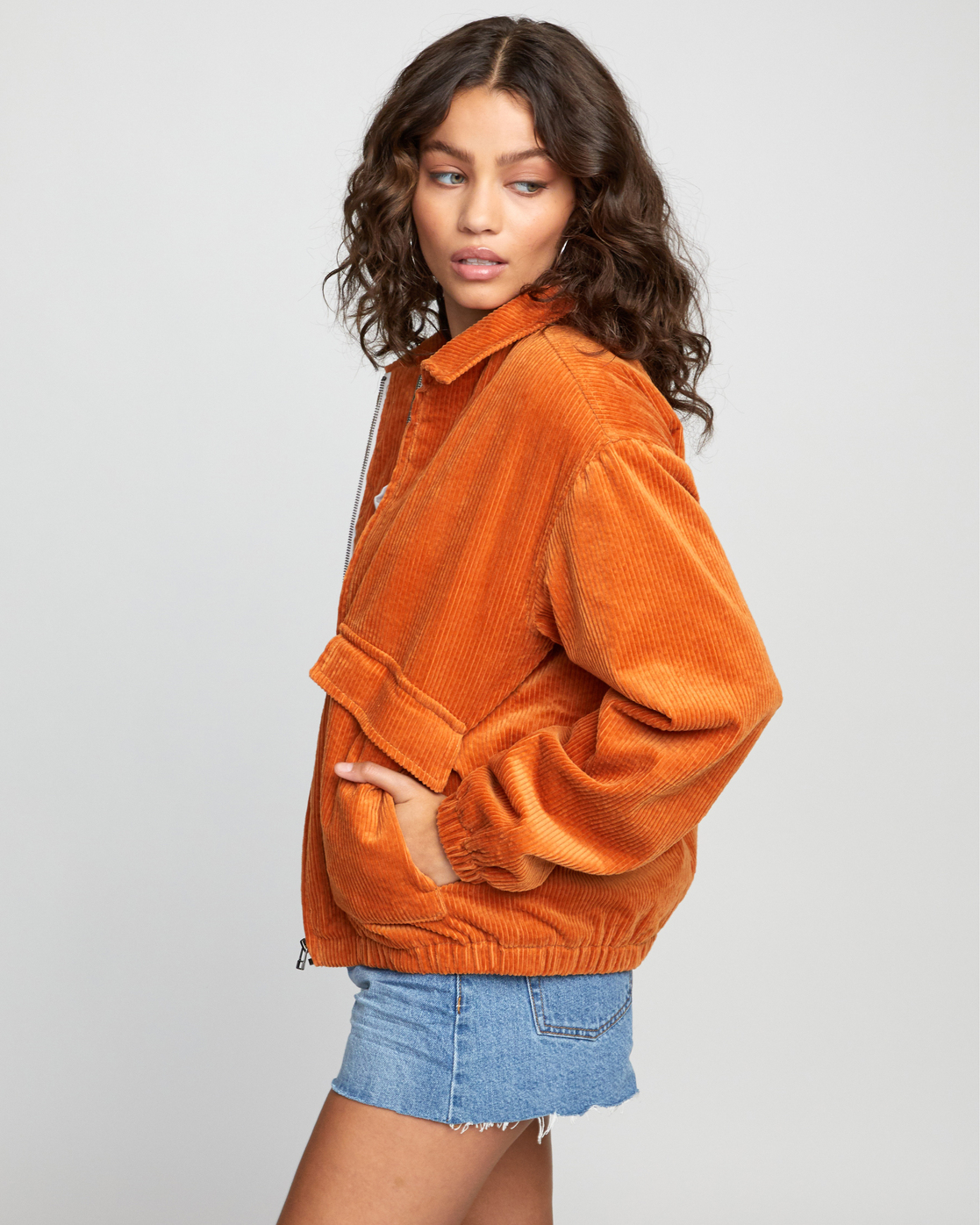 womens orange corduroy jacket
