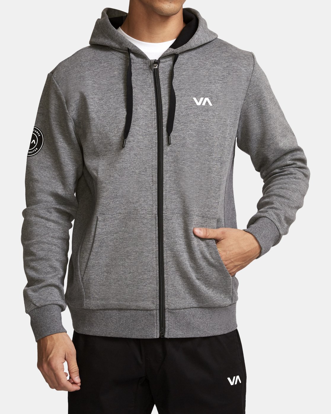 grey rvca hoodie