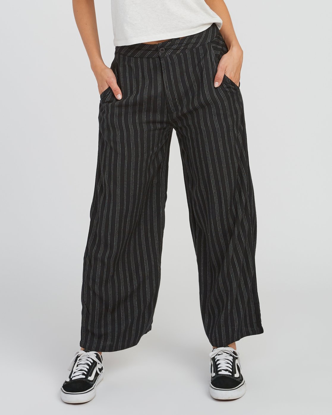 high waisted twill trousers