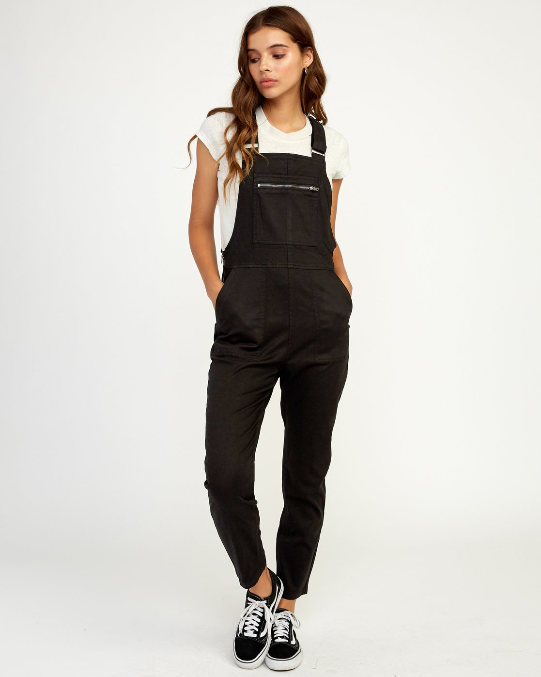 rvca black overalls