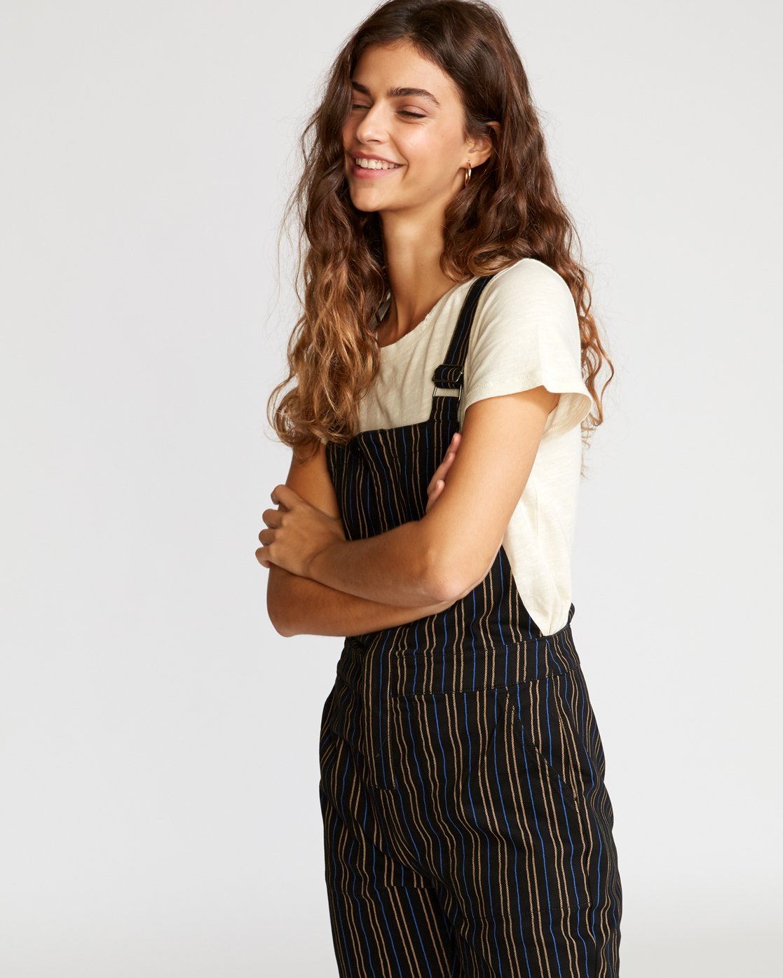 overall dress striped