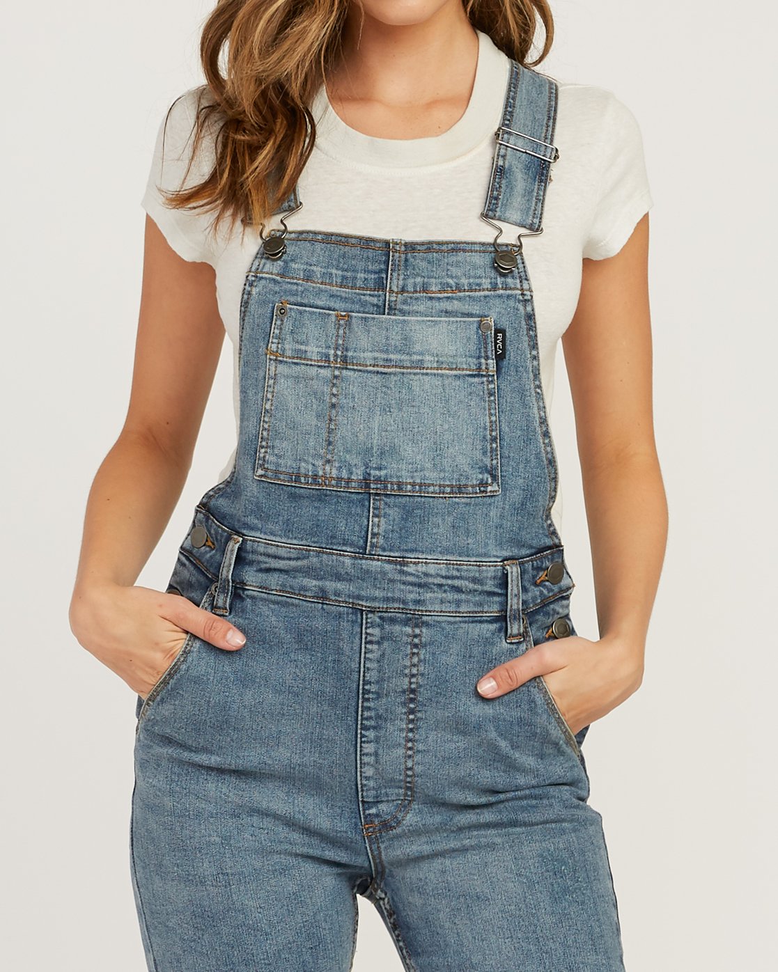 RVCA Womens FOSS Denim Overall