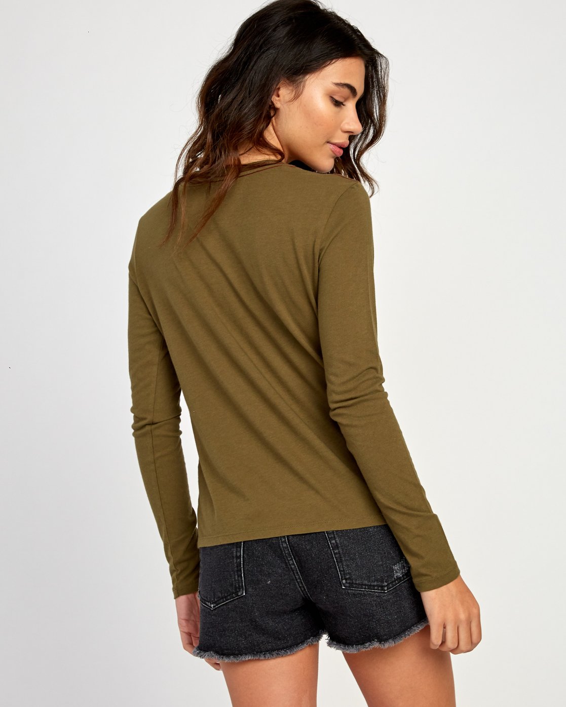 RVCA Womens Merikesh Long Sleeve Crew Neck T-Shirt