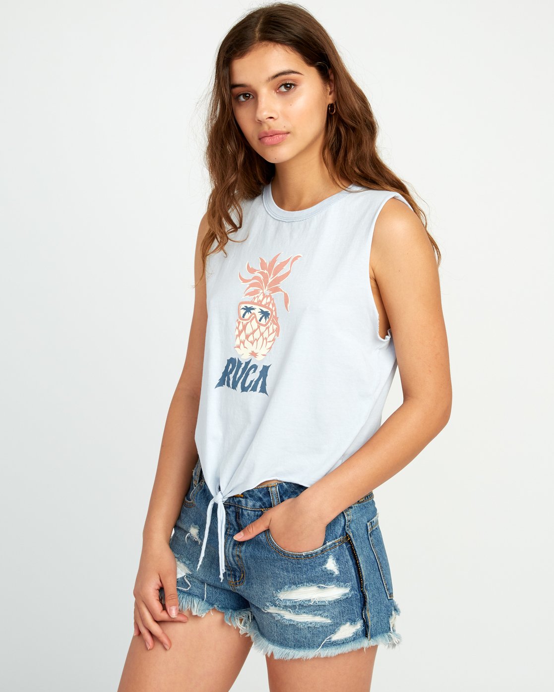 RVCA Womens Dmote Reflections Tie Tank Top