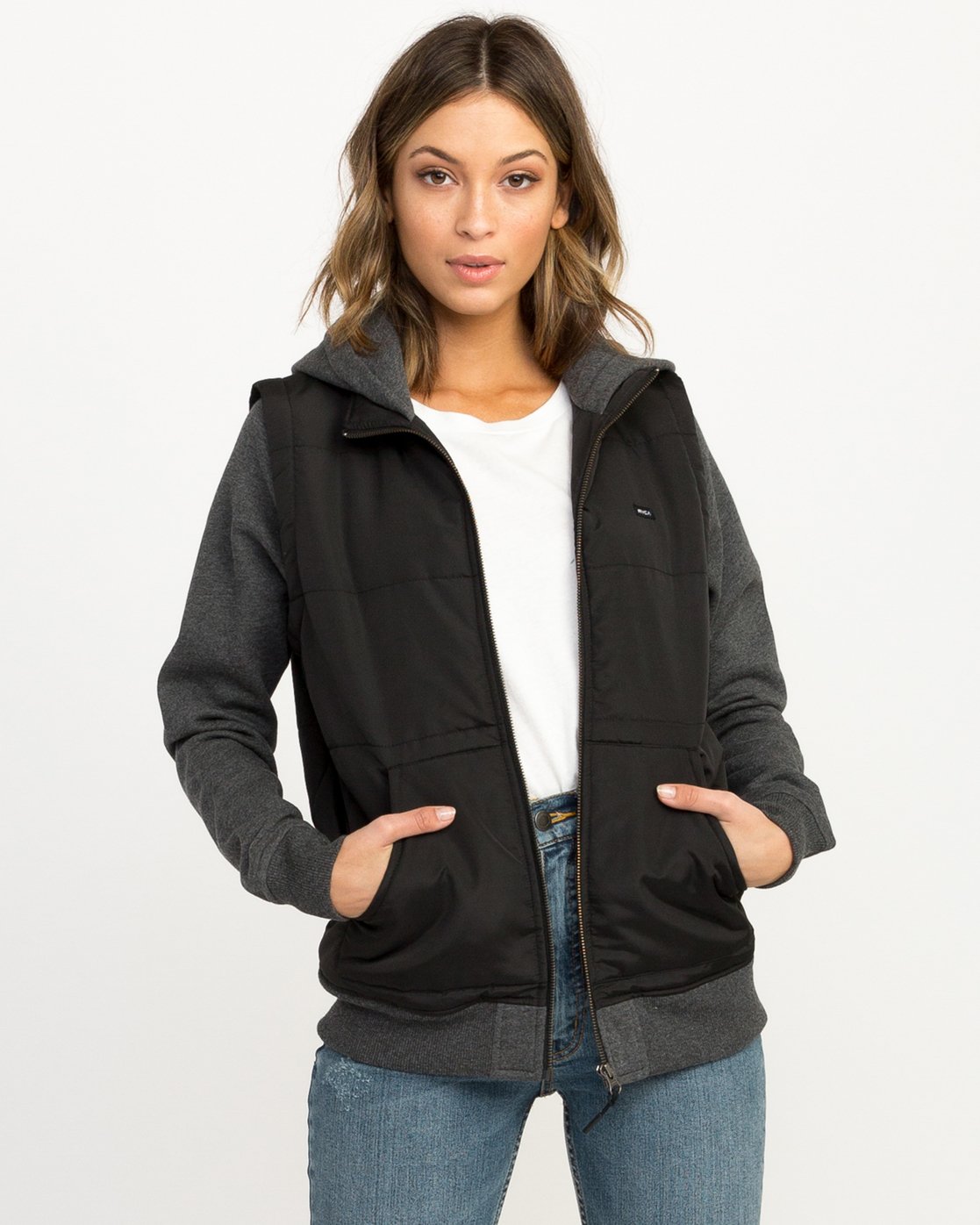 rvca vest hoodie