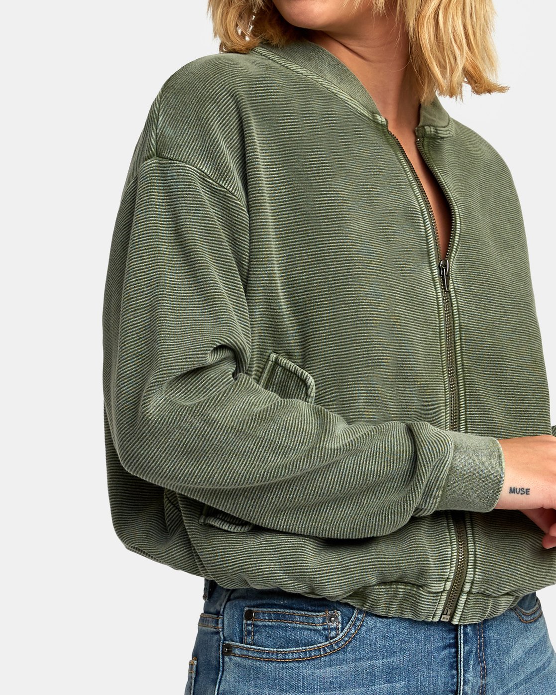RVCA Womens Flock Ribbed Bomber Jacket