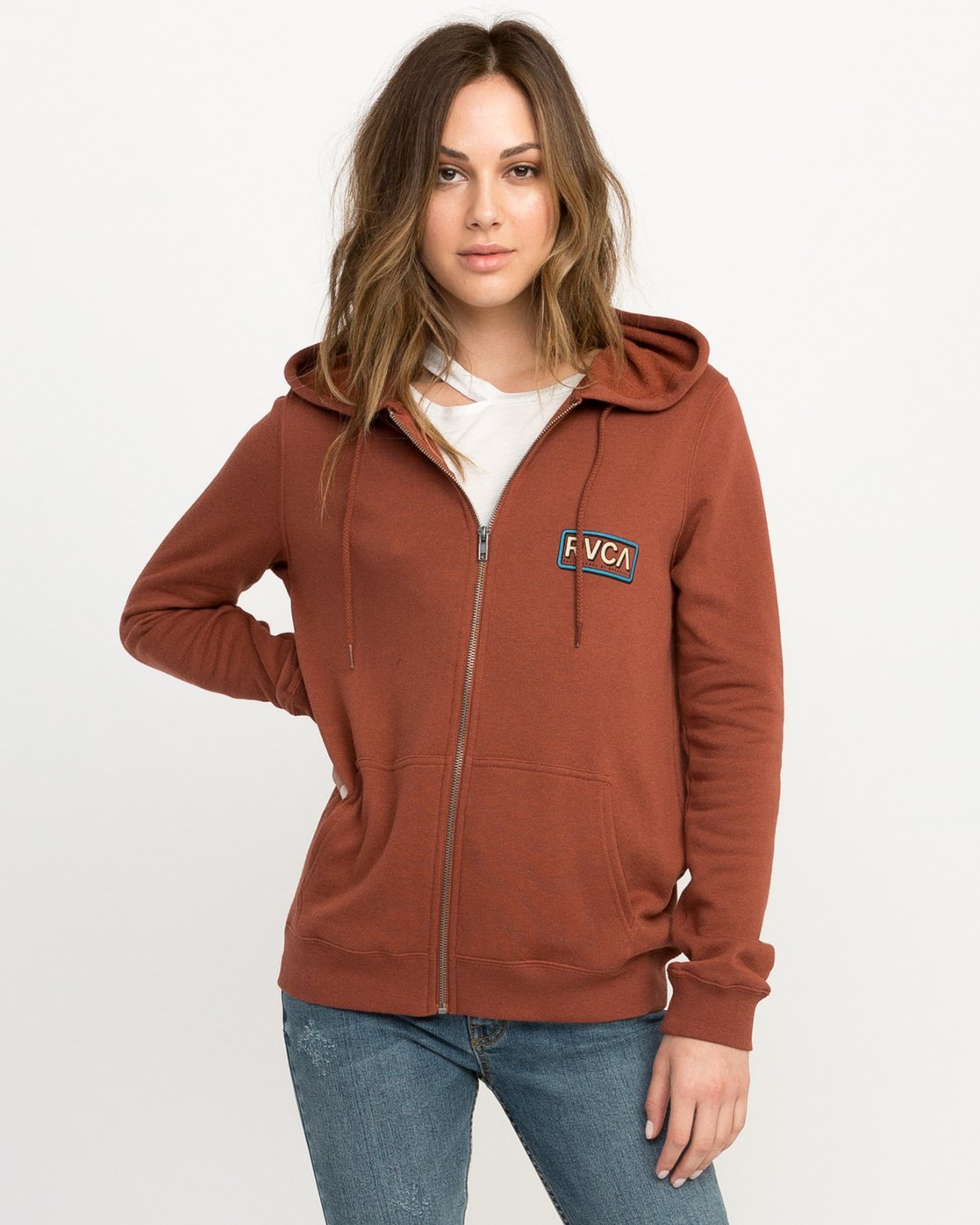 rvca zip up hoodie