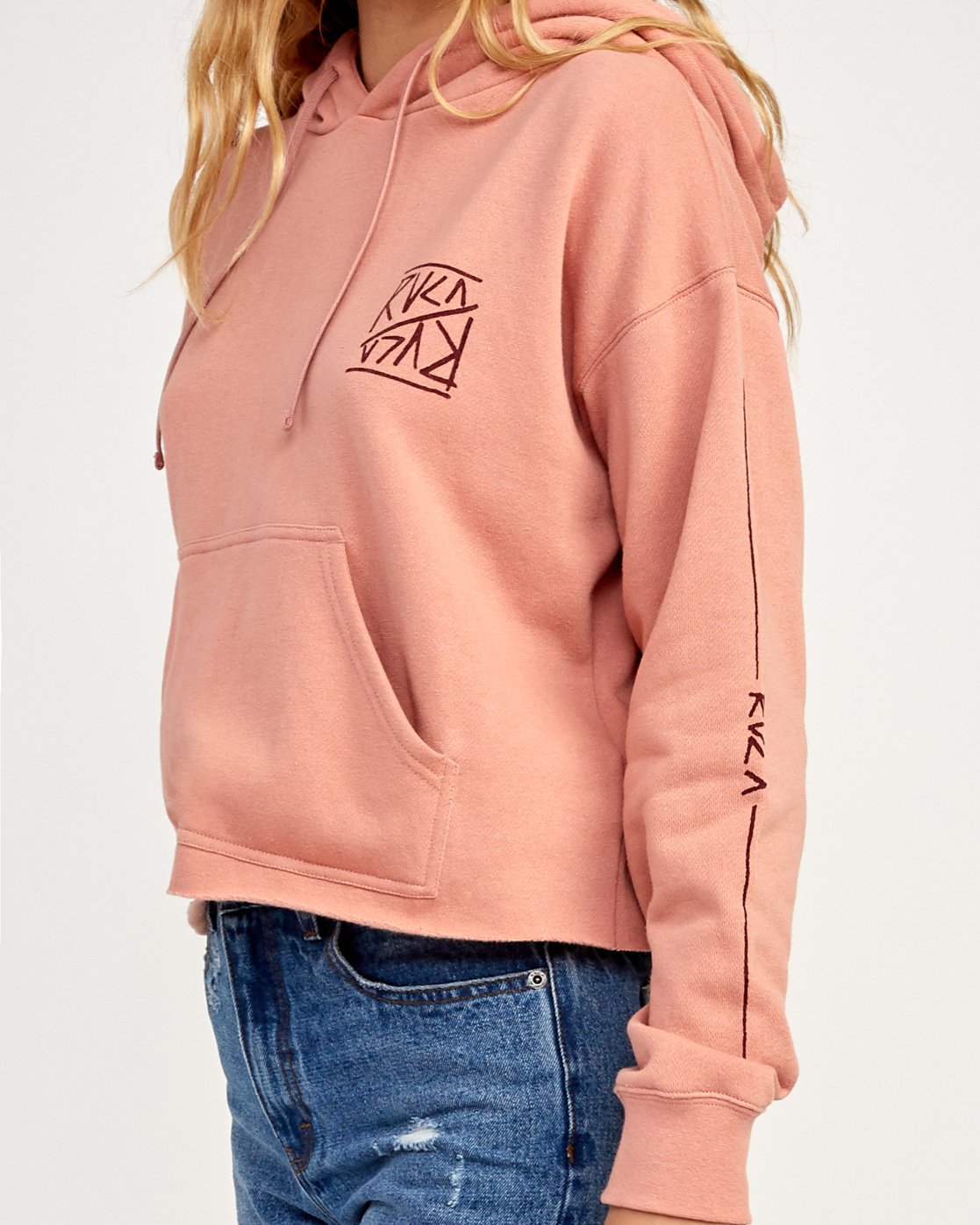 tan rvca hoodie