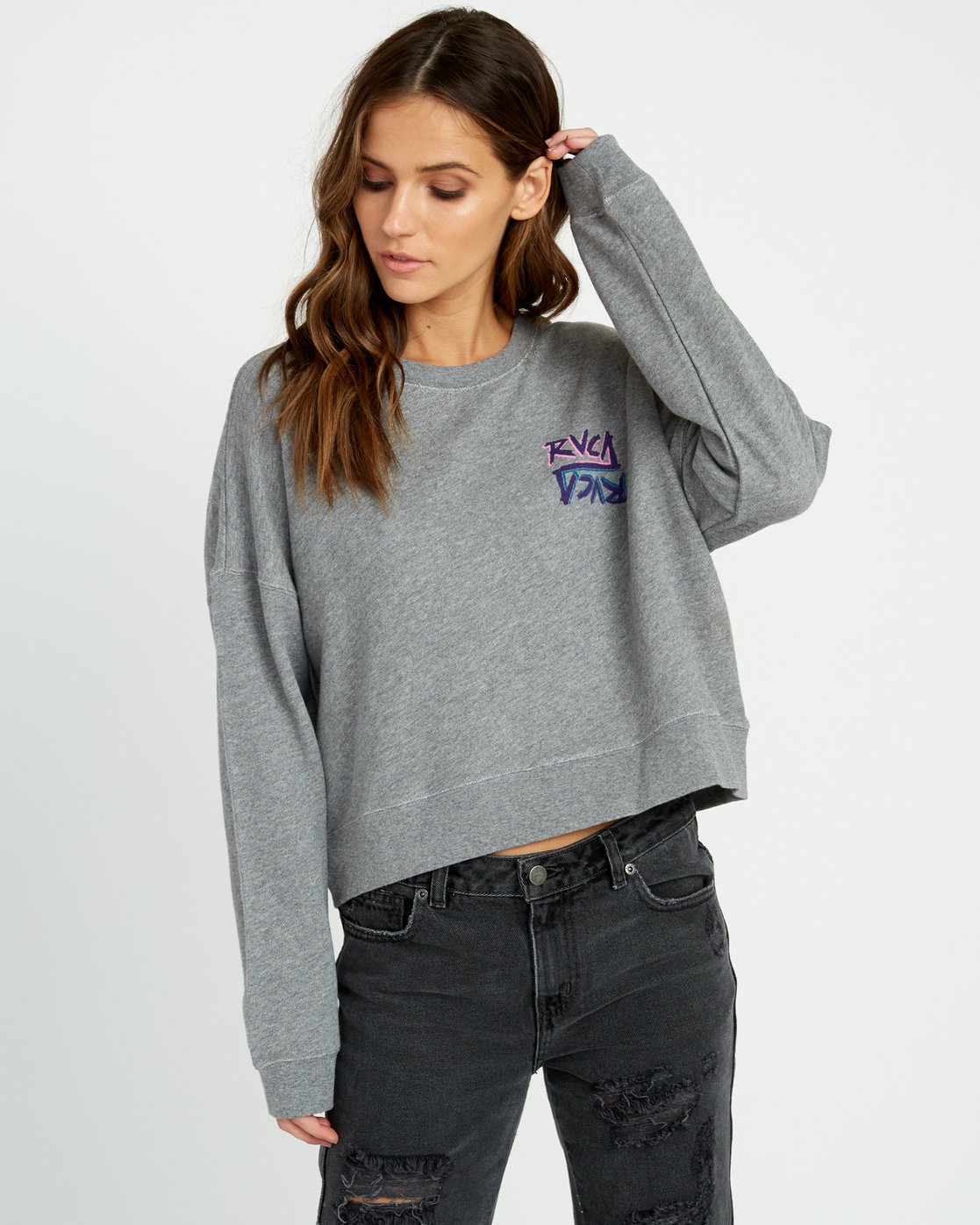 fleece pullover sweatshirt