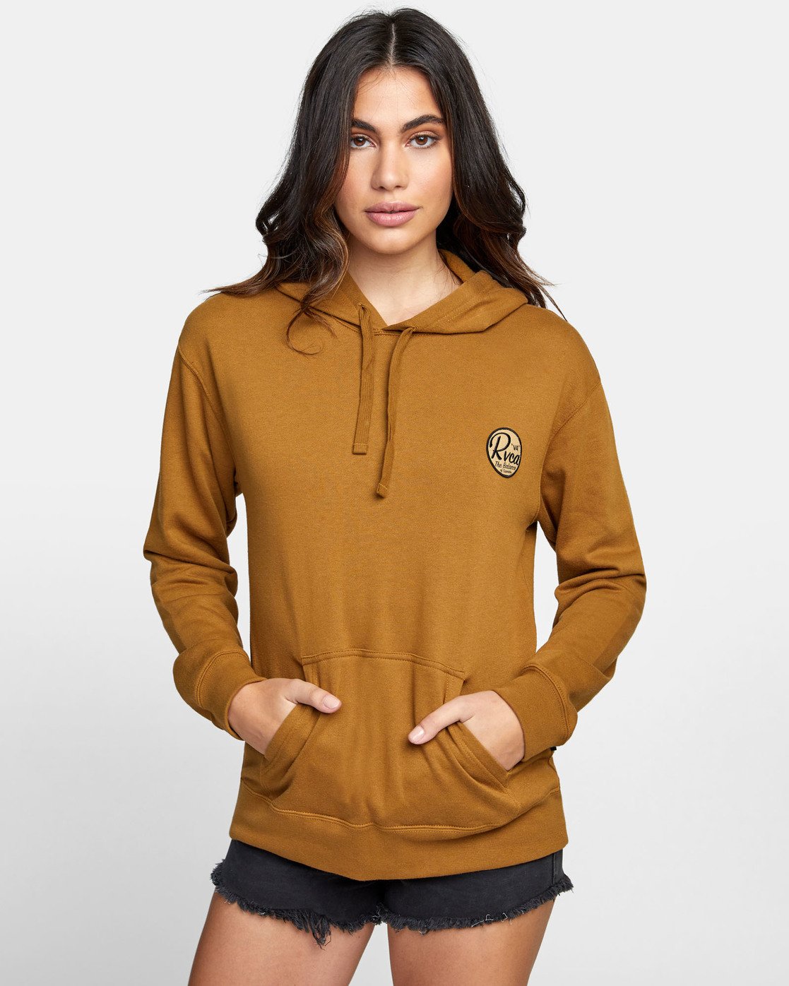 rvca tan hoodie