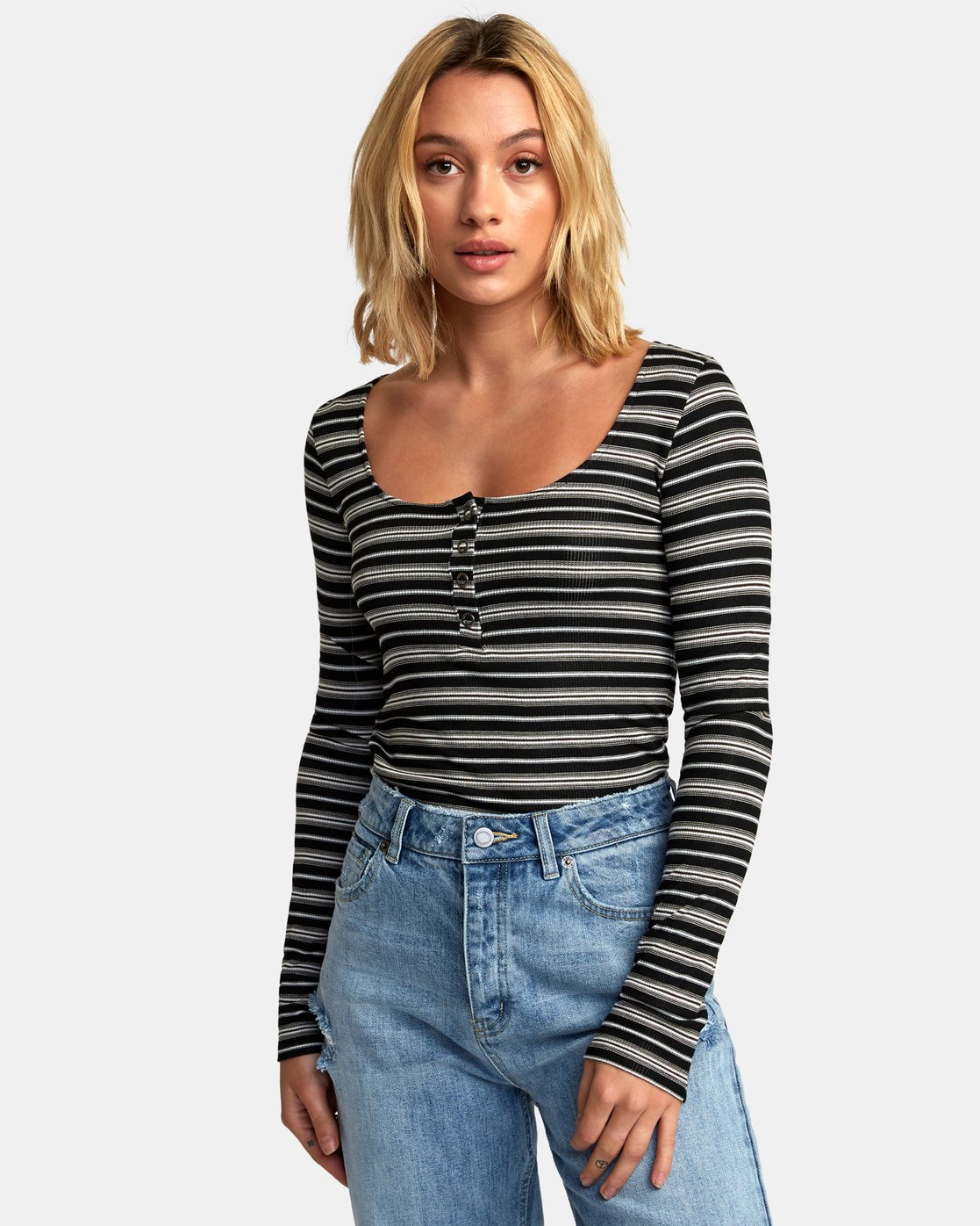 ribbed full sleeve top