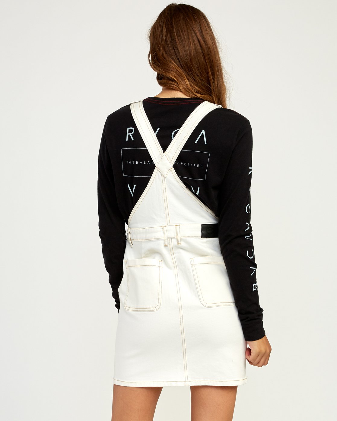 overall dress with zipper