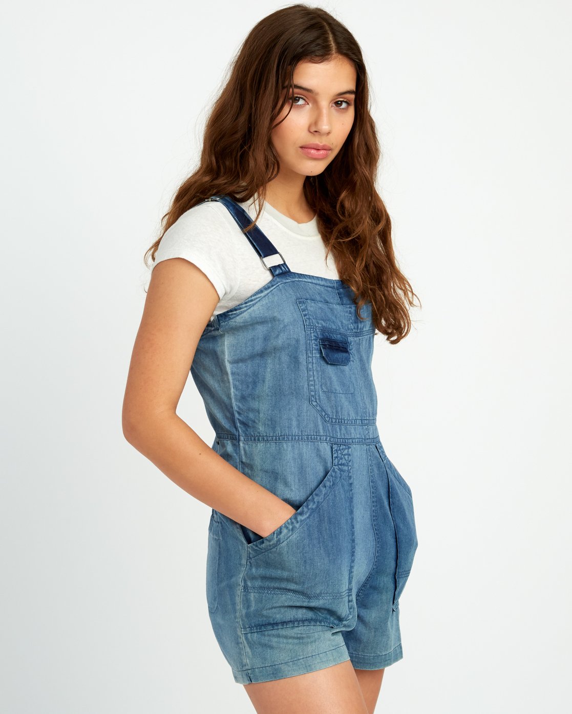 chambray overalls