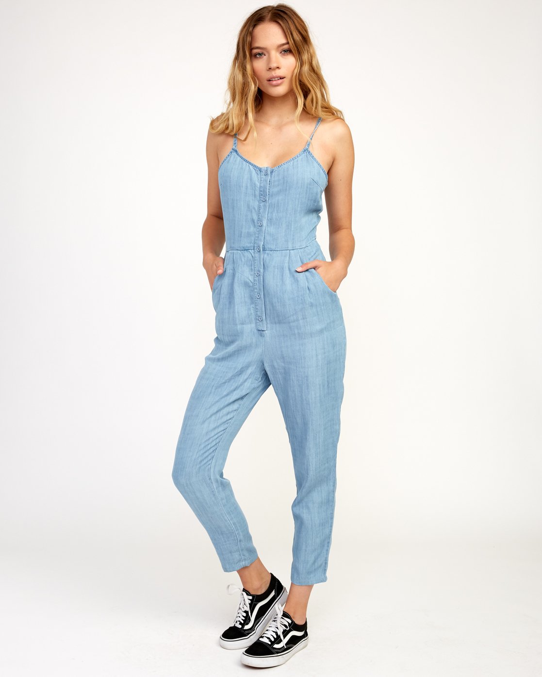 chambray denim jumpsuit