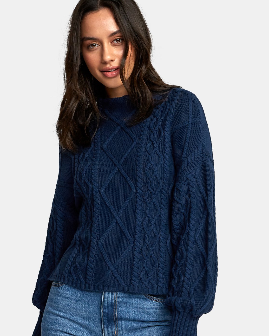 dark blue knit sweater