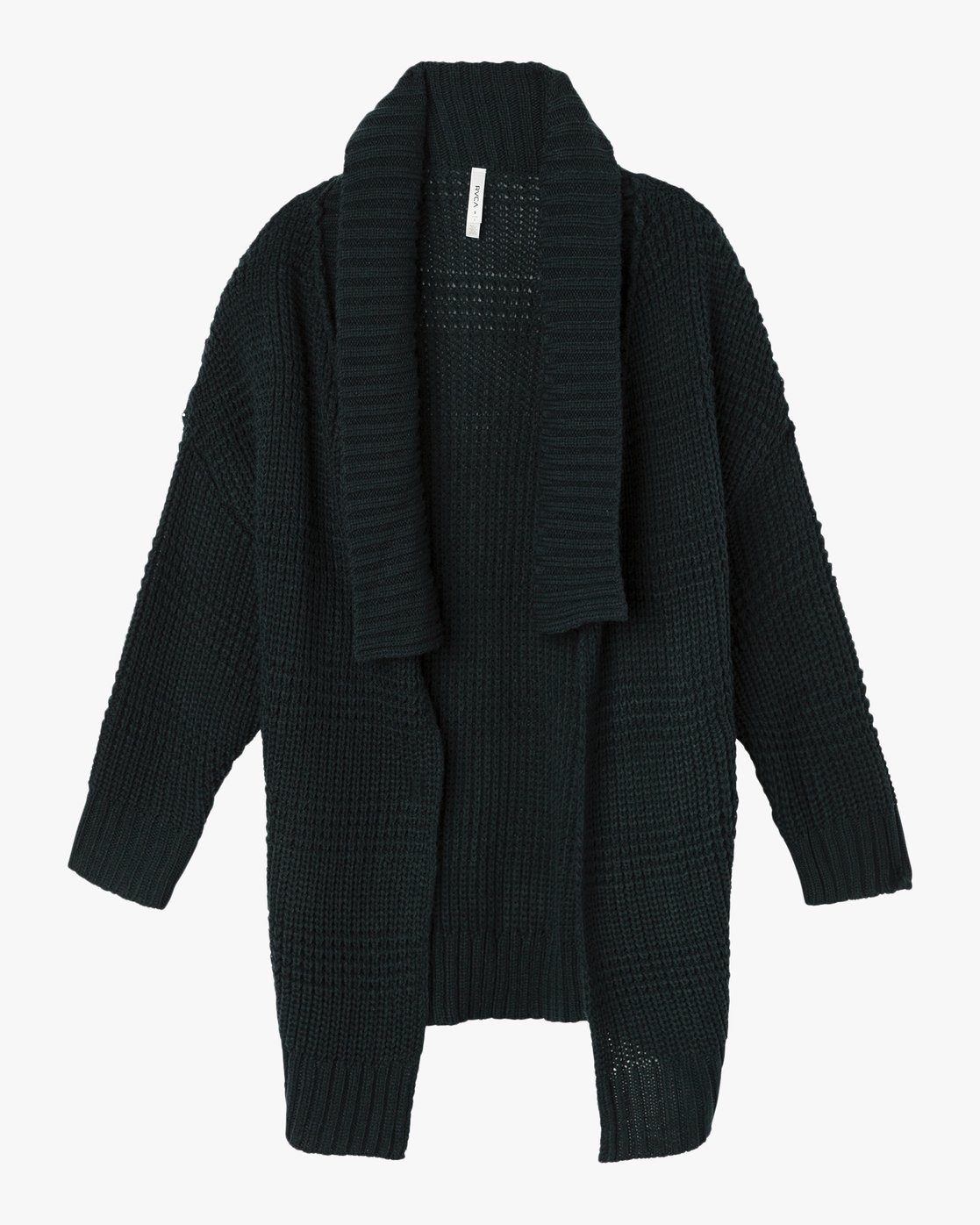 black oversized knit cardigan