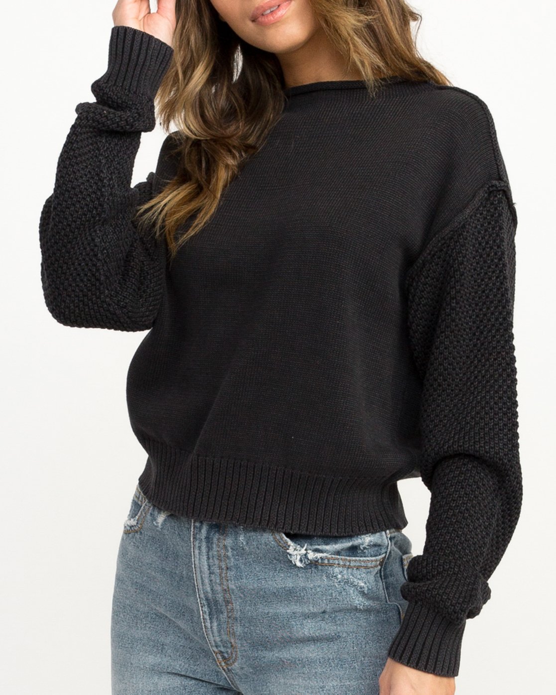 RVCA Womens Exposed High Neck Sweater