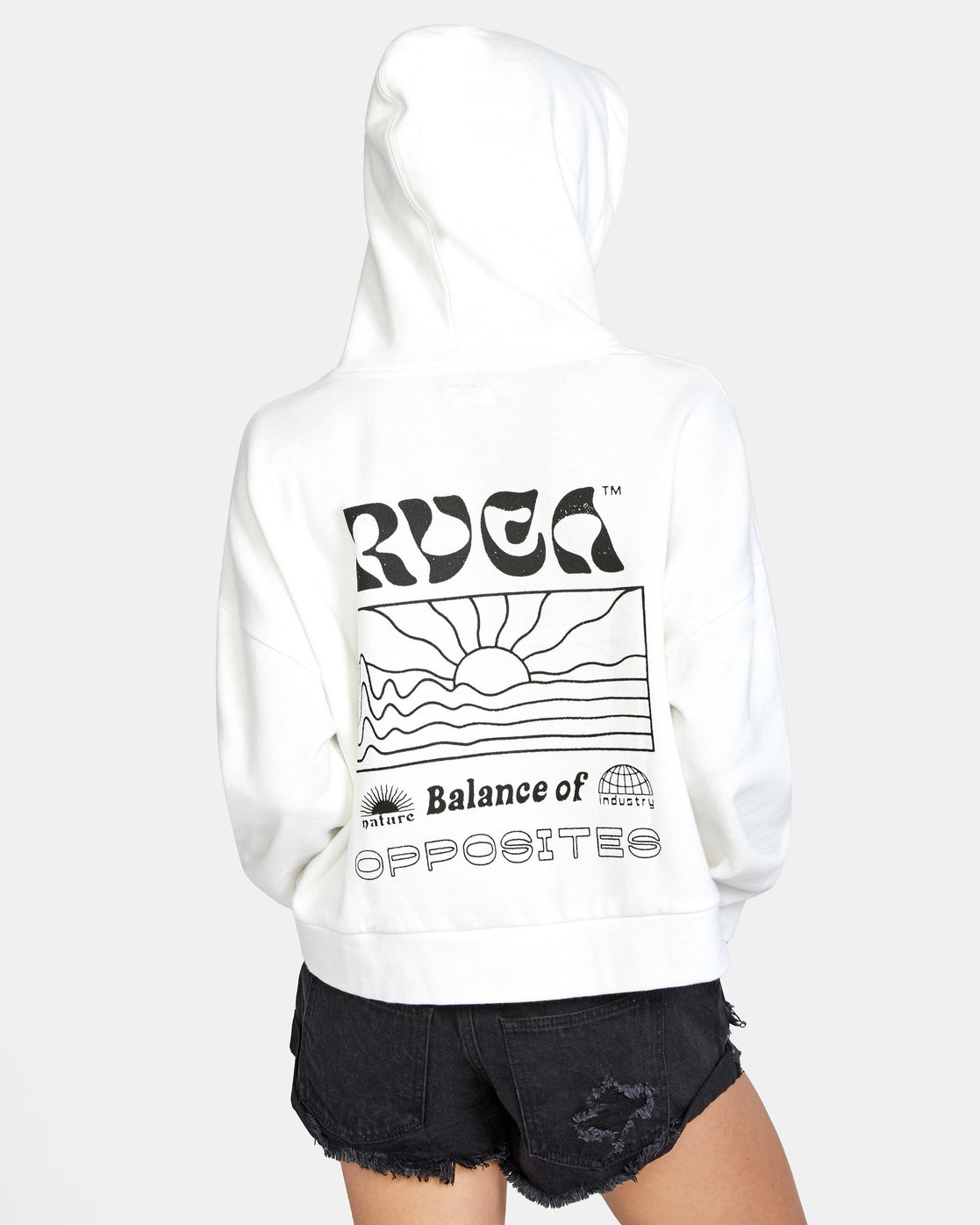 White rvca hoodie Clearance