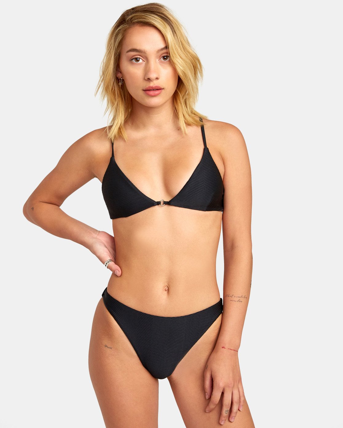 black bralette swim top