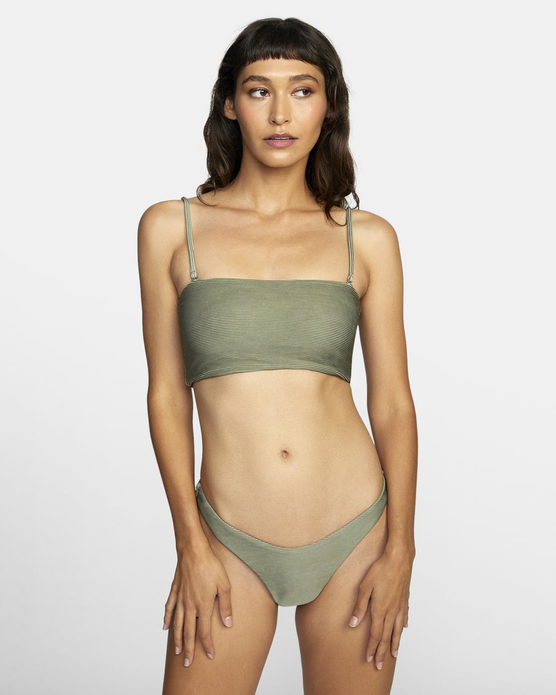 army green bandeau bikini