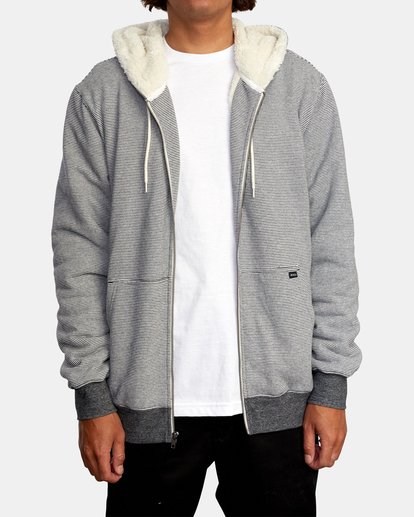 white sherpa zip up