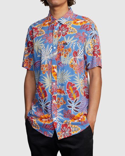 RVCA Mens Singapore Sling Floral Woven Top