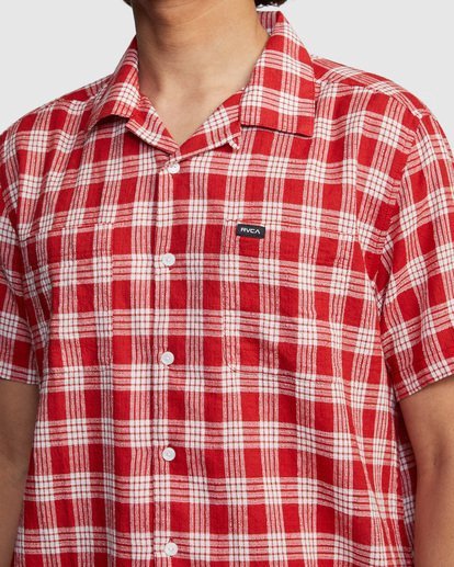RVCA Mens Evan Mock Palaka Woven Top