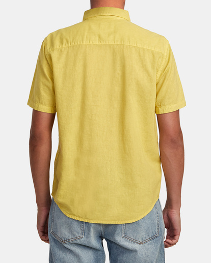 Short sleeve yellow hot sale button up