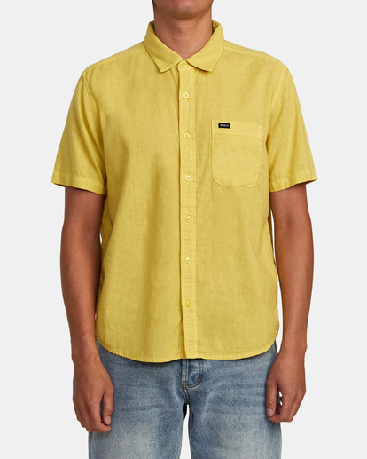 1 PTC Woven - Short Sleeve Shirt for Men Beige AVYWT00388 RVCA