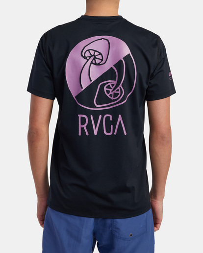 3 RVCA Surf - Maglietta a maniche corte UPF40 da Uomo Black C4MYRERVP2 RVCA