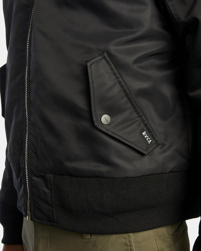 7 Mark Oblow Va-1 - Fliegerjacke aus Satin für Männer Schwarz F1JKSERVF2 RVCA