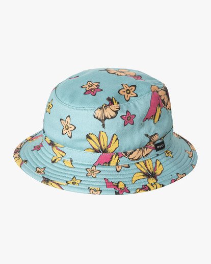 blue floral bucket hat