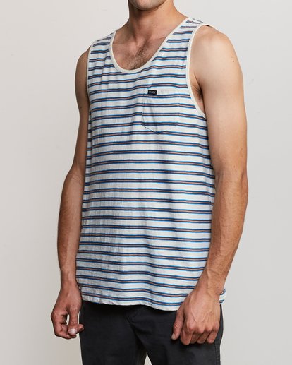 Striped tank outlet top mens