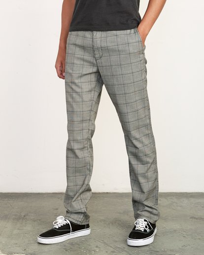 Modern Fit Blue Plaid 5 Pocket Pant - Benjamin's Menswear