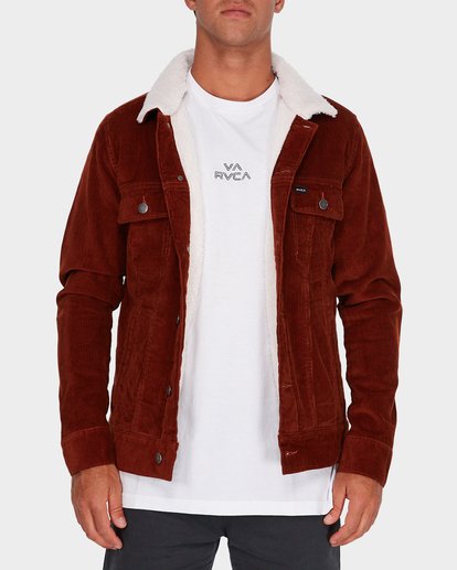 0 Daggers Cord Sherpa Jacket Brown R181433 RVCA