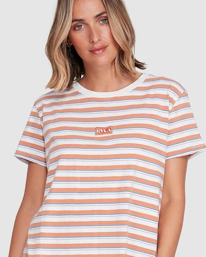 4 Canyon Stripes Tee Pink R206687 RVCA