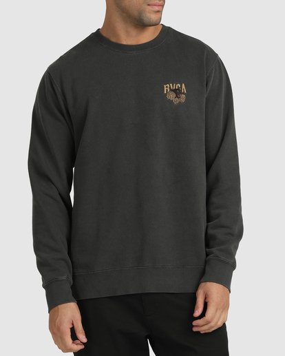 0 Easy Tiger Crewneck Sweatshirt Black UVYFT00122 RVCA