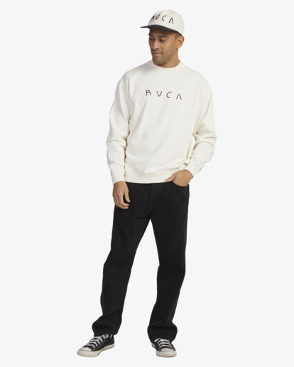 4 Home Made - Felpa pullover da Uomo White UVYFT00246 RVCA