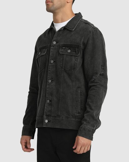 2 Rvca Distressed Denim Jacket  UVYJK00103 RVCA