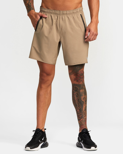 1 VA Sport Yogger Stretch 17" - Short de Entrenamiento para Hombre Gris V201TRYS RVCA