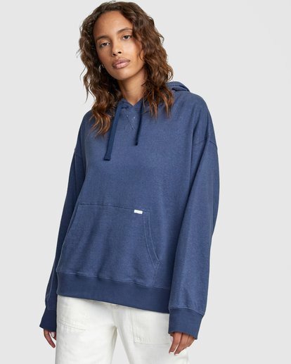 Nike washed blue mini swoosh oversized hoodie discount