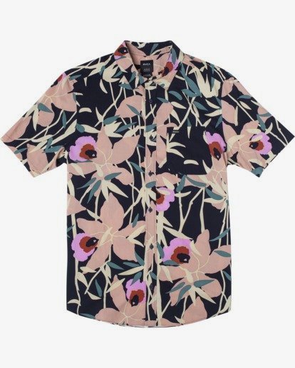 0 Bamboo Floral - Short Sleeve Shirt for Men Blue W1SHRZRVP1 RVCA