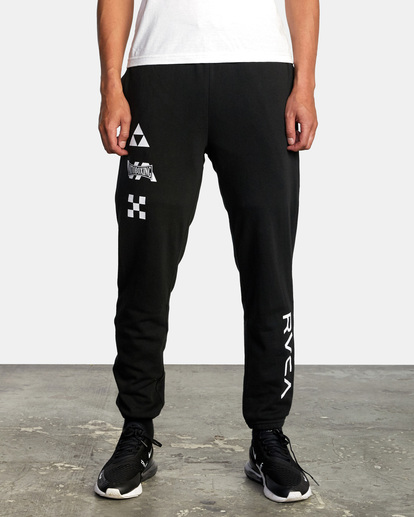 0 Nito Boxing Check - Pantaloni della tuta da Uomo Black Z4PTNIRVMU RVCA