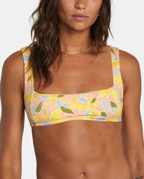 6 Sunkissed Square - Bralette Bikini Reversible da Donna Arancione AVJX300381 RVCA