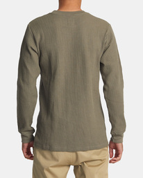 2 Recession Collection Day Shift - Long Sleeve Thermal Top for Men Green AVYKT00104 RVCA