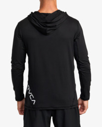 rvca, Sport Vent - Technical Hooded Top for Men, BLACK (blk) SPORT VENT LS HOOD AVYKT00285